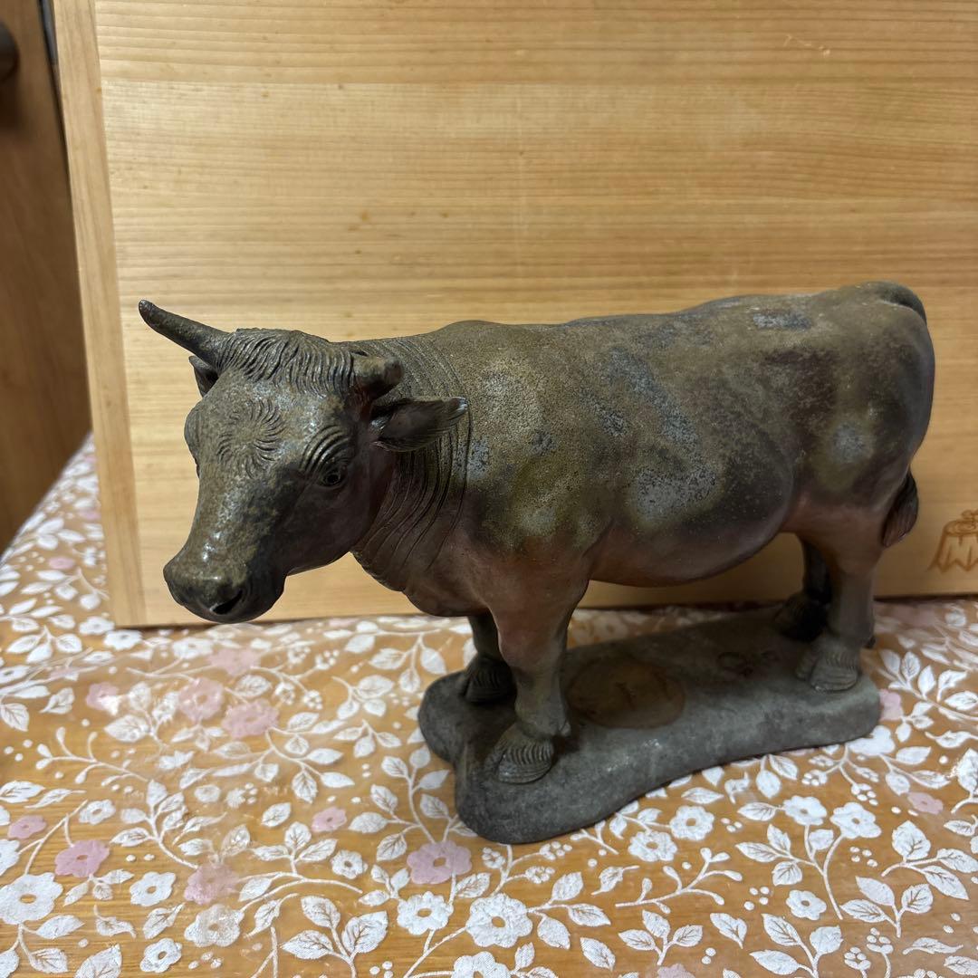 備前焼　小西陶古 干支 牛 置物