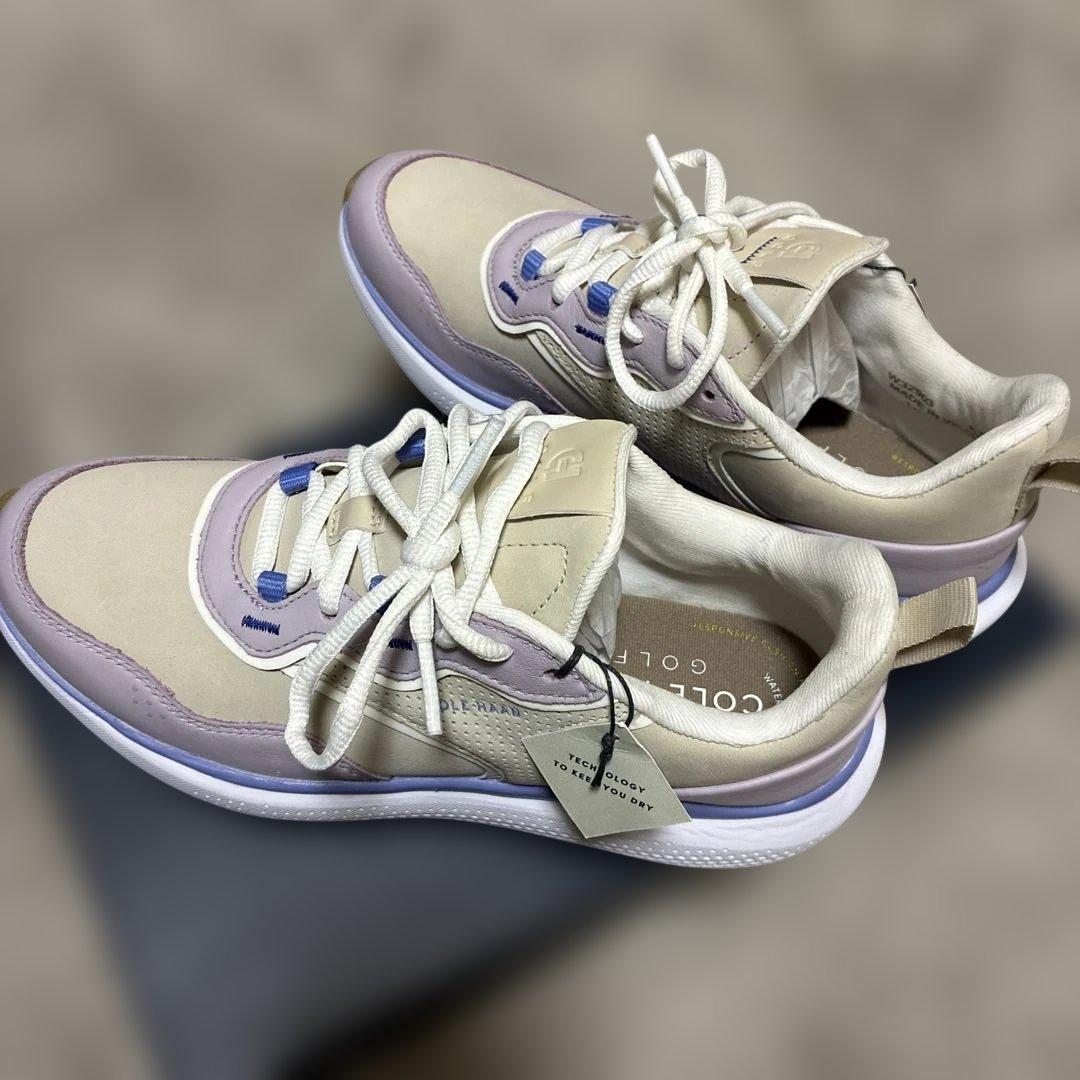 COLE HAAN ZEROGRAND ゴルフシューズベージュ/パープル23.5