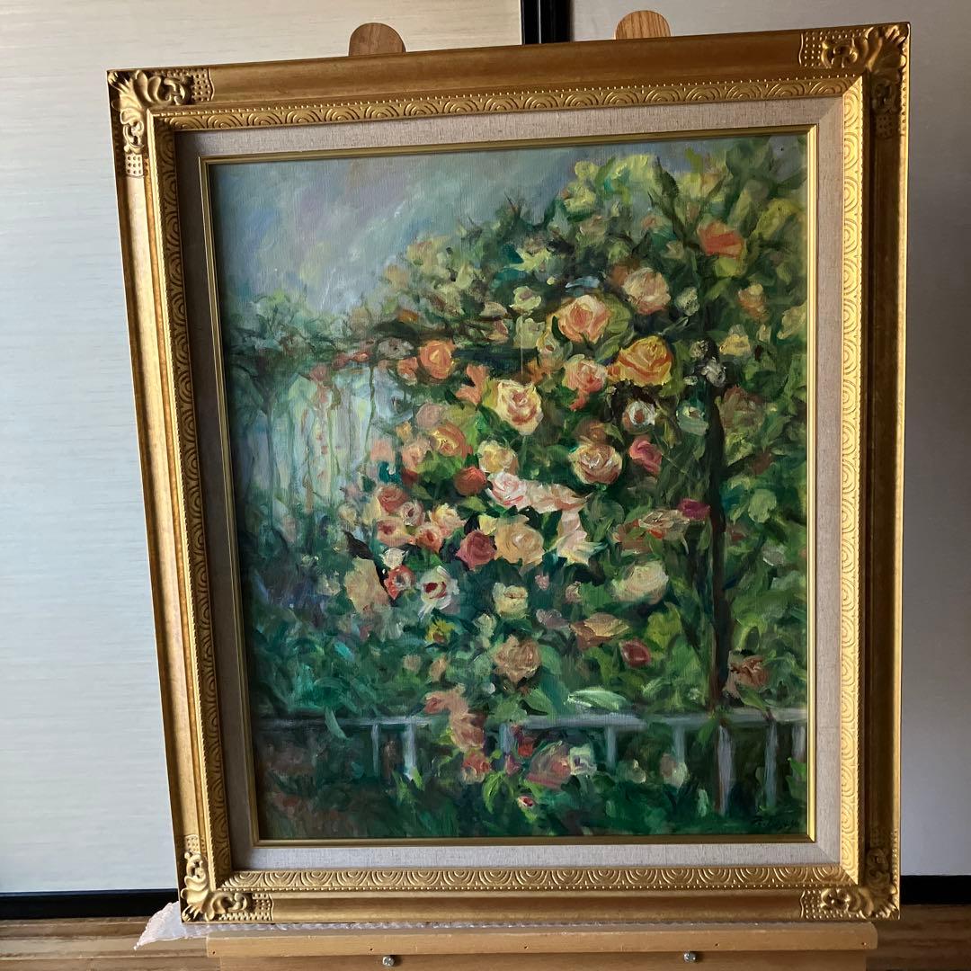 藤井一代　フェンス越しのバラ