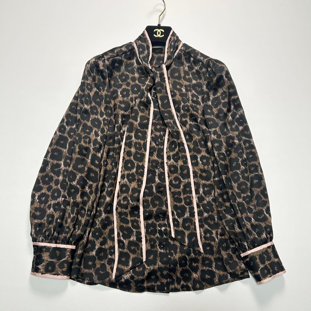 定価7.5万✨2024年モデル レリアン レオパード ボウタイ ブラウス 近年