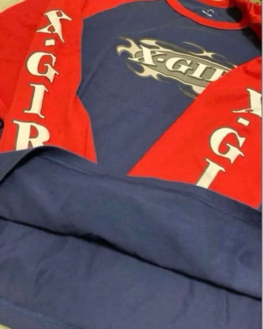 【あいみょん着用】モデル&カラーX-girl ロンTネイビー長袖リンガーTシャツ