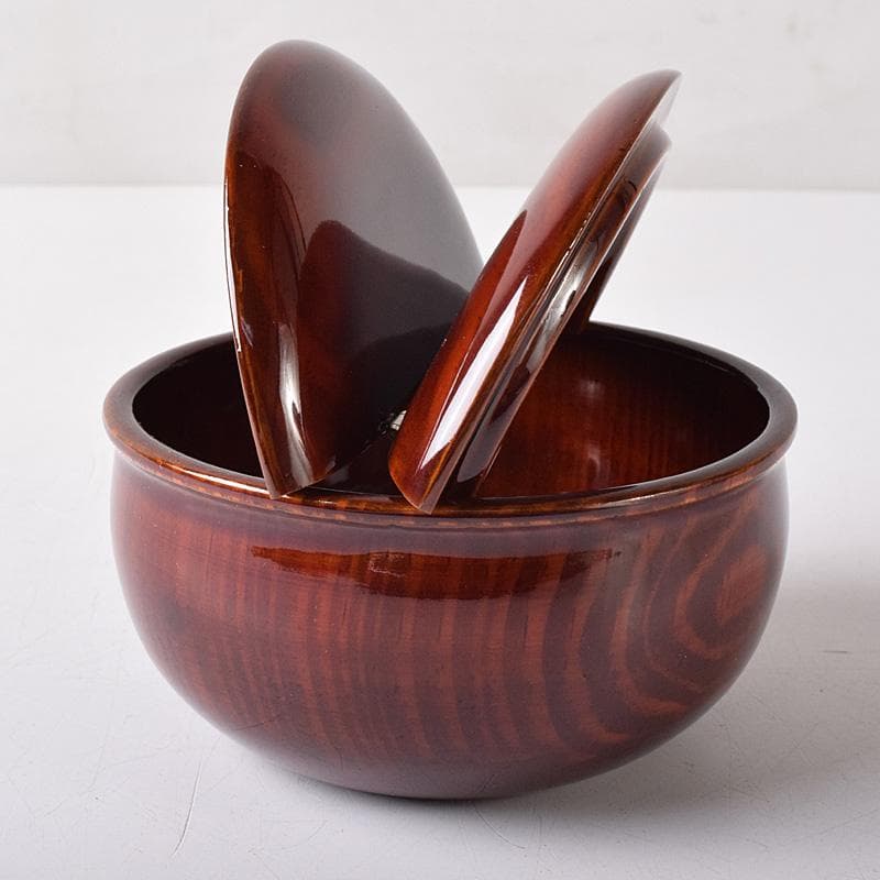 茶道具　栄春造　溜塗　老松蒔絵　茶器　龍村美術織物謹製仕覆付　共箱　V　7529