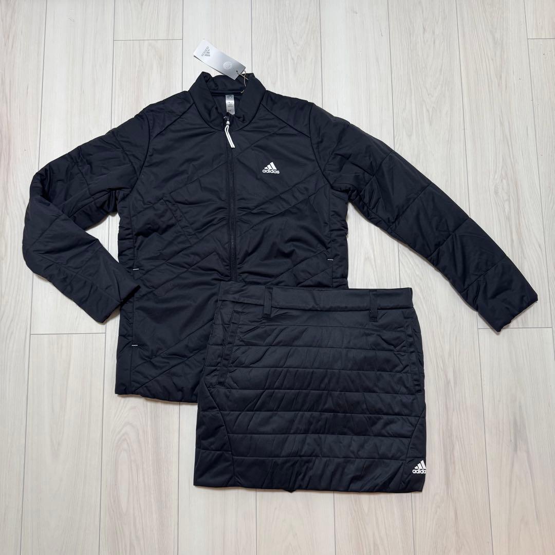 新品 アディダス セットアップ 秋冬 ゴルフ 保温 中綿 ジャケット スカート