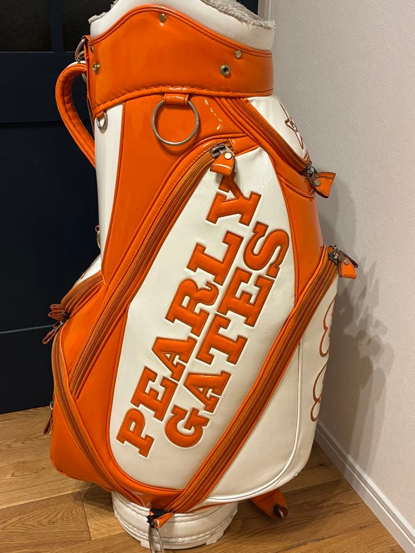 PEARLY GATES キャディーバッグ オレンジ/ホワイト　おまけ有り