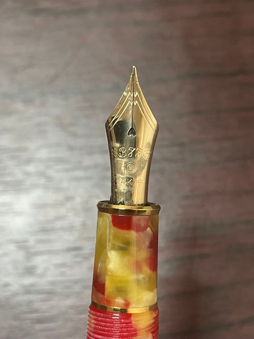 PLATINUM プラチナ 万年筆 3776 セルロイド 金魚 14K