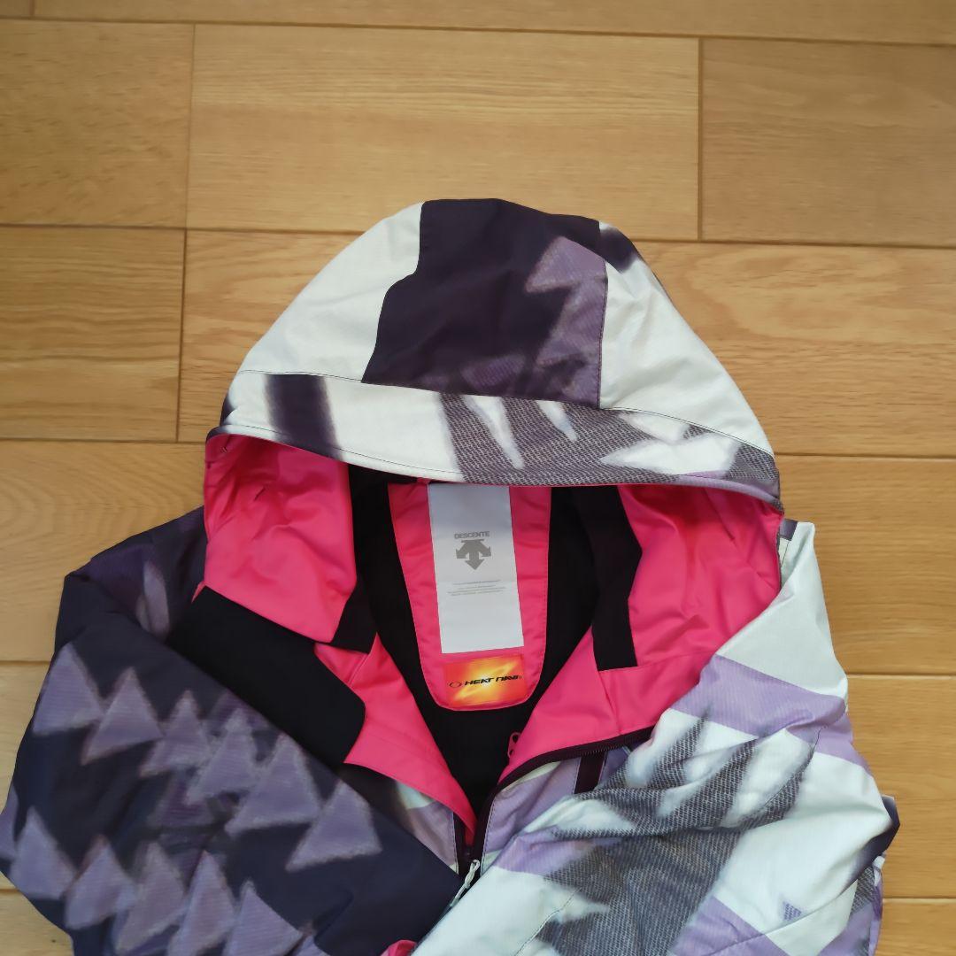 DESCENTE　レディース　スキーウェア 　紫 ピンク 幾何学模様　サイズL