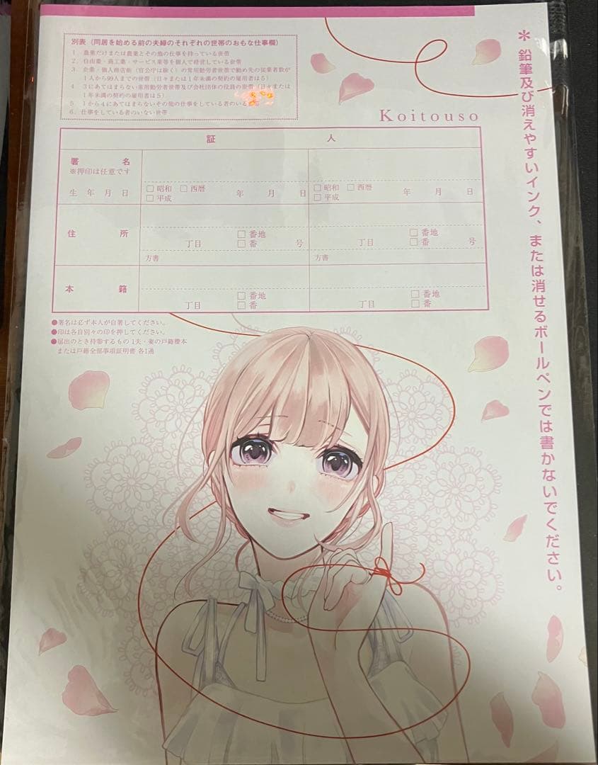 恋と嘘　婚姻届