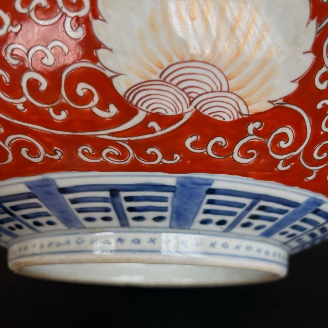 江戸時代　有田焼　古伊万里　錦手　金彩赤絵　『特大』 ‼️大鉢　直径37cm