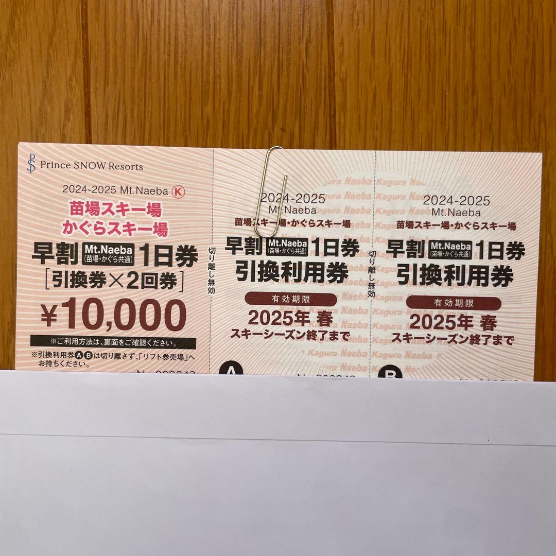 【リフト券】2025シーズンMt.Naeba かぐら1日券引2回分