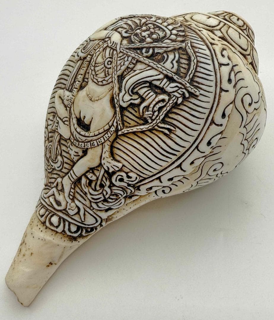 ◆チベット密教法具　法螺貝（シャンカ）クルックラー(赤ターラー)