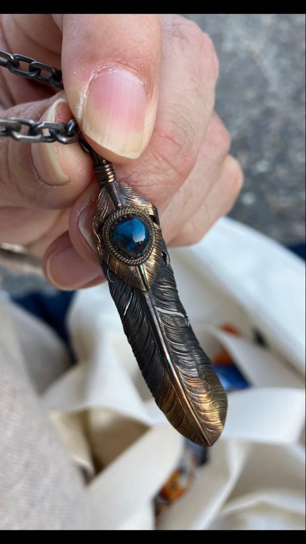 ホリゾンブルー　7cm先金金縄フェザー　ビズビーターコイズ