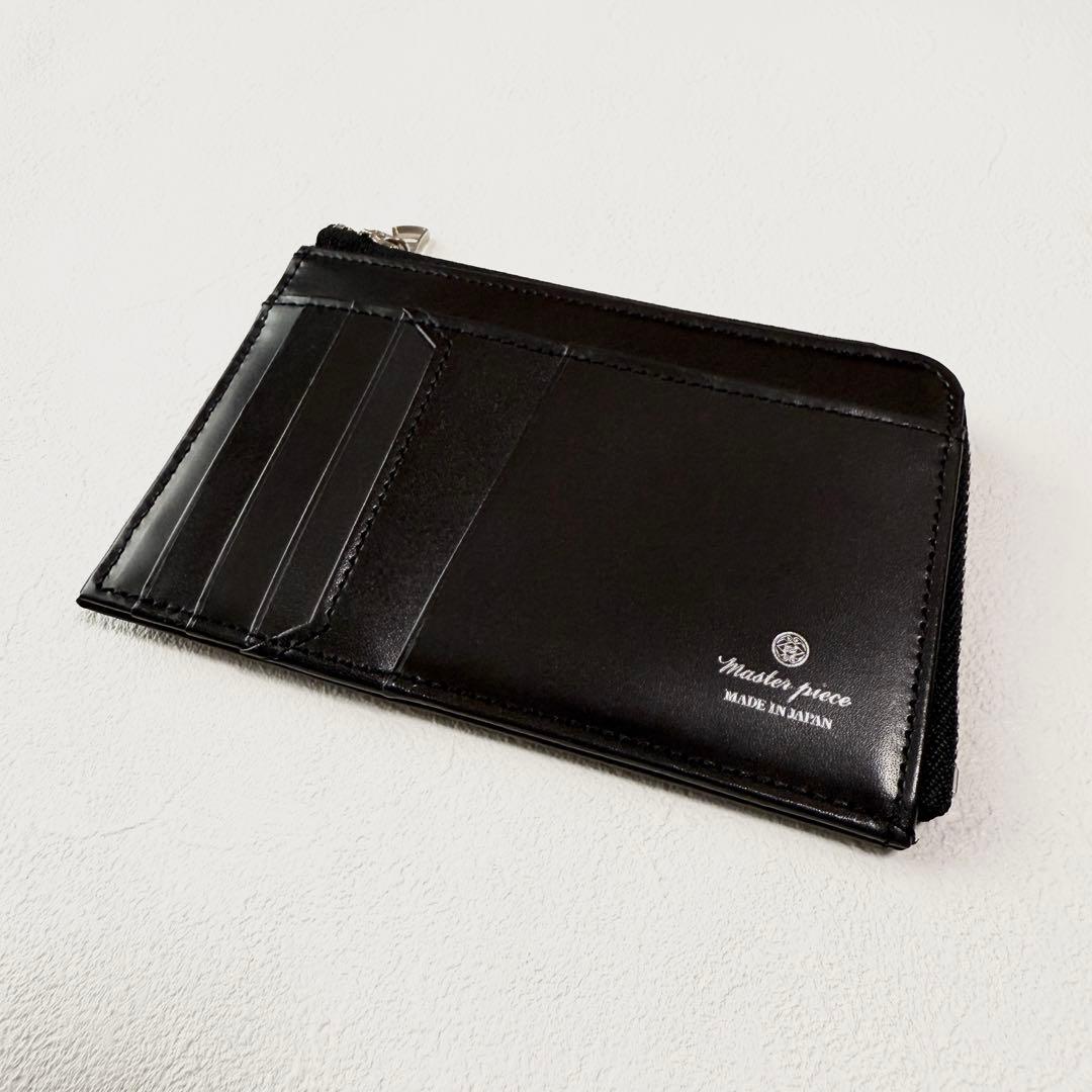 未使用級✨マスターピース コンパクトウォレット 財布 ラウンド ブラック 日本製