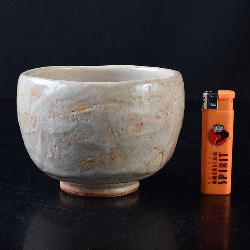 茶道具　人間国宝　荒川豊蔵（無田陶人）作　志野　茶碗　銘木枯　共箱　MR8745