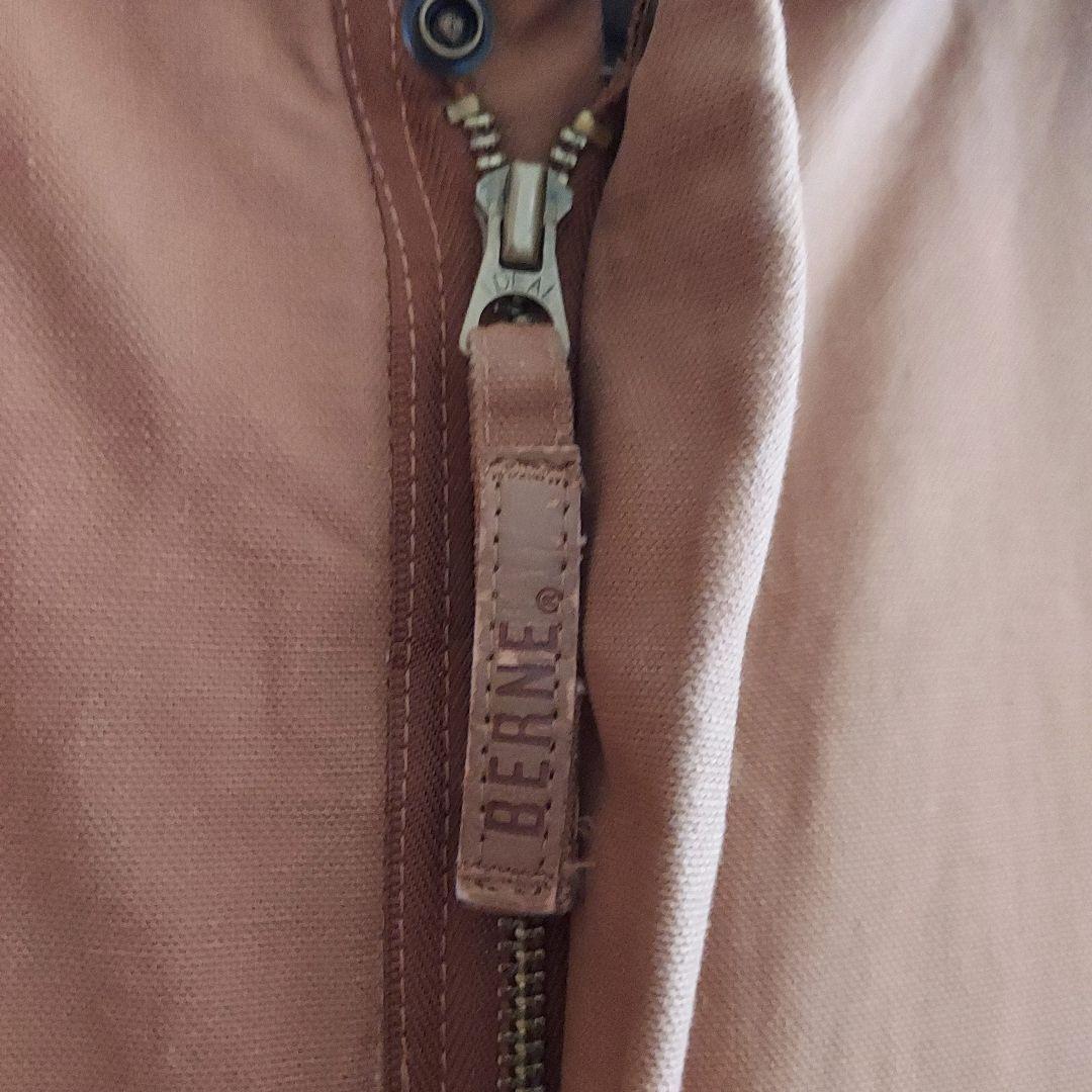 【BERNE】希少 ベルン 企業刺繍 ダック地 オーバーオール 2XL 茶