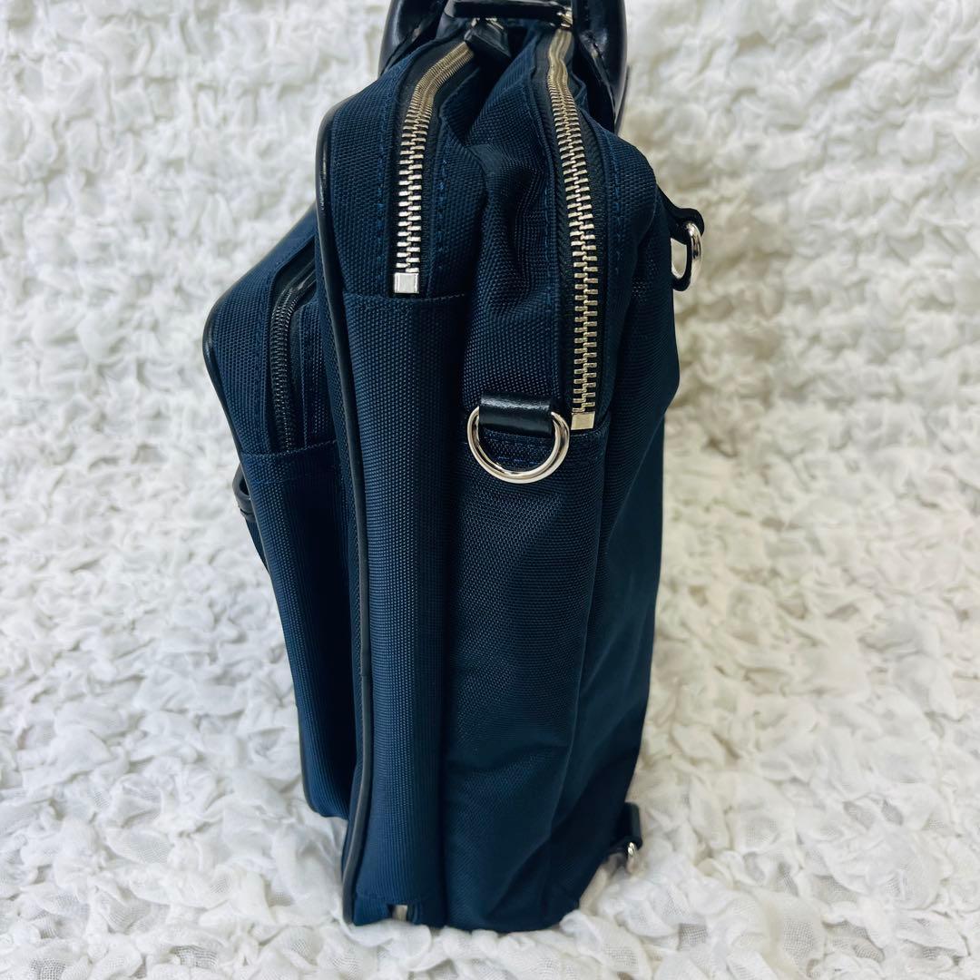 ユナイテッドアローズ グリーンレーベル レザービジネスバッグ黒リュック紺3way