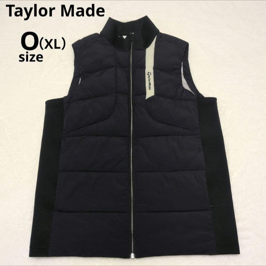 テーラーメイド 中綿ベスト XL 秋冬 防寒 ブラック×ネイビー Oサイズ
