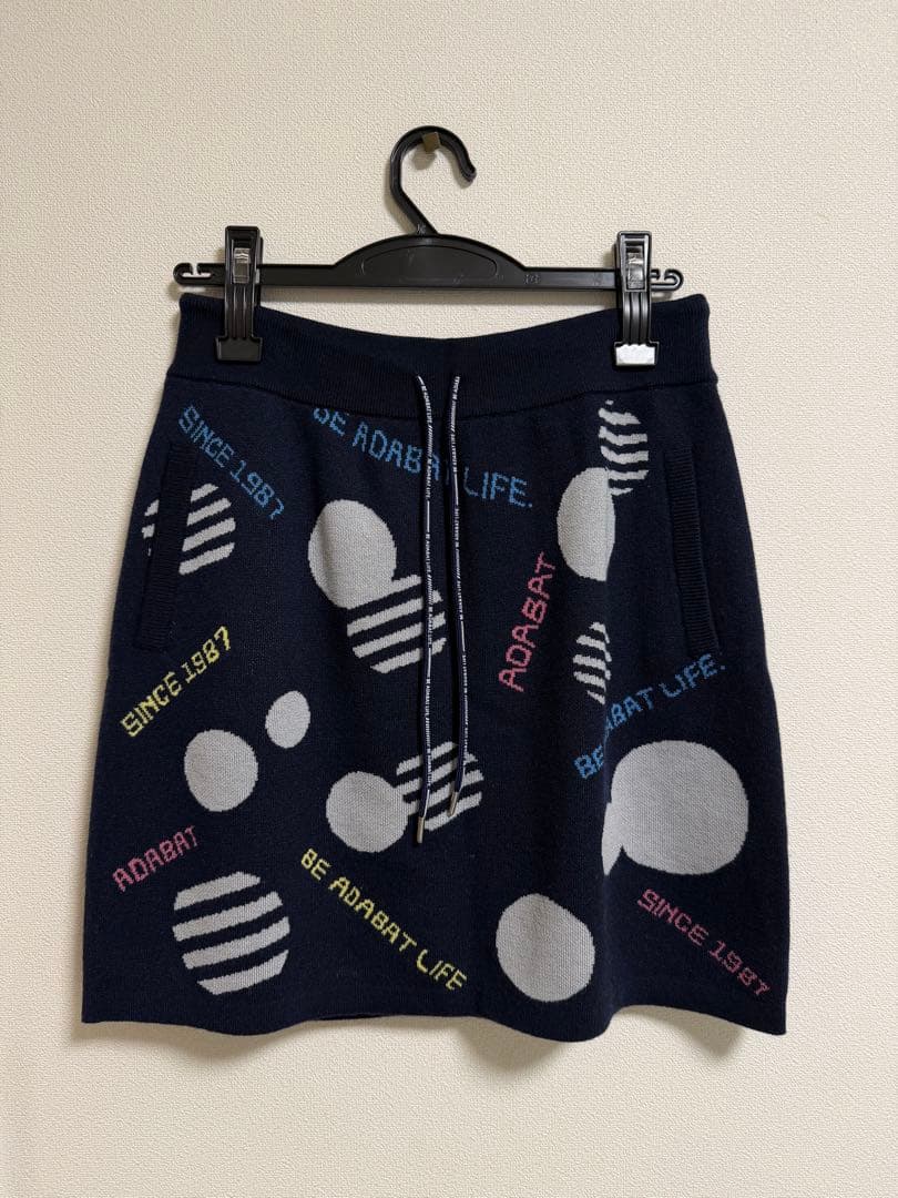 【新品タグ付】定価27,000円 アダバット ゴルフ ニットスカート ネイビー