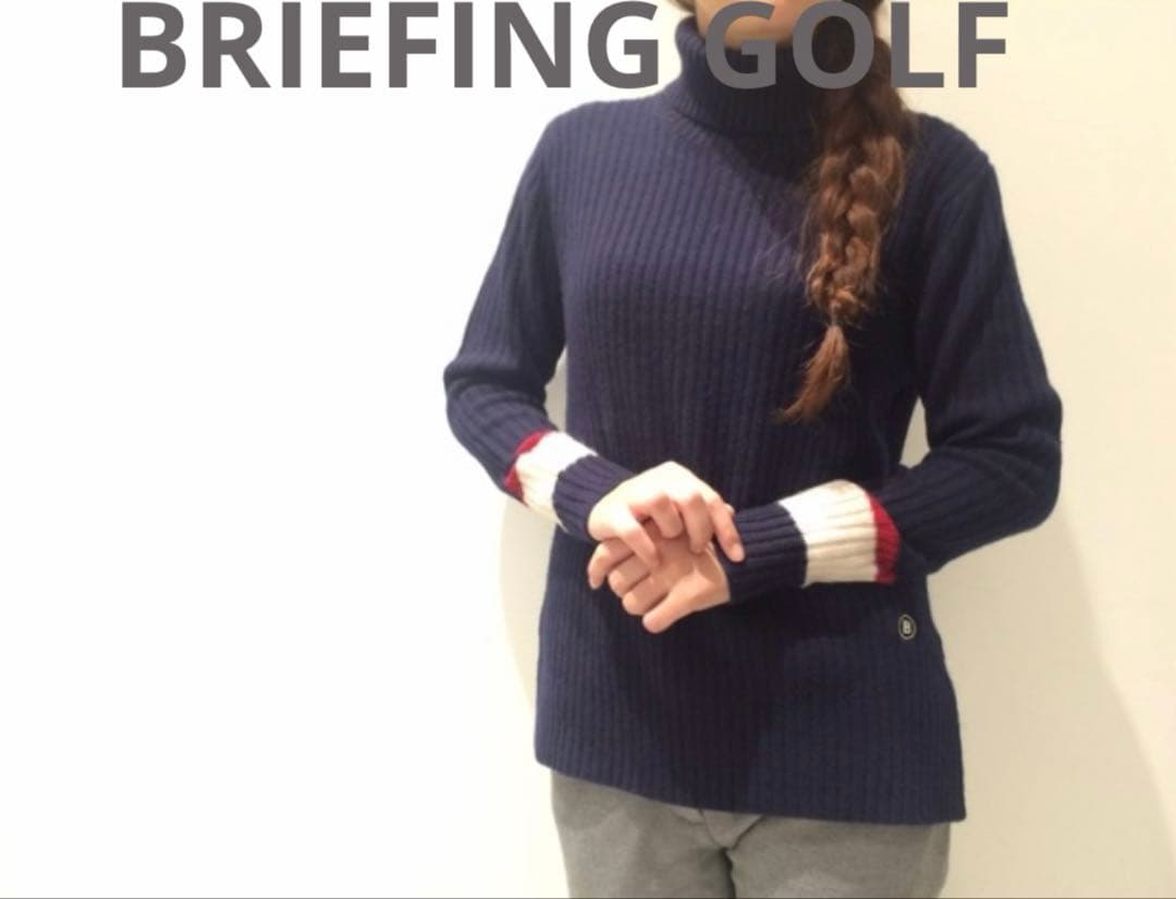 ブリーフィングゴルフ レディース タートルニット XS ネイビー