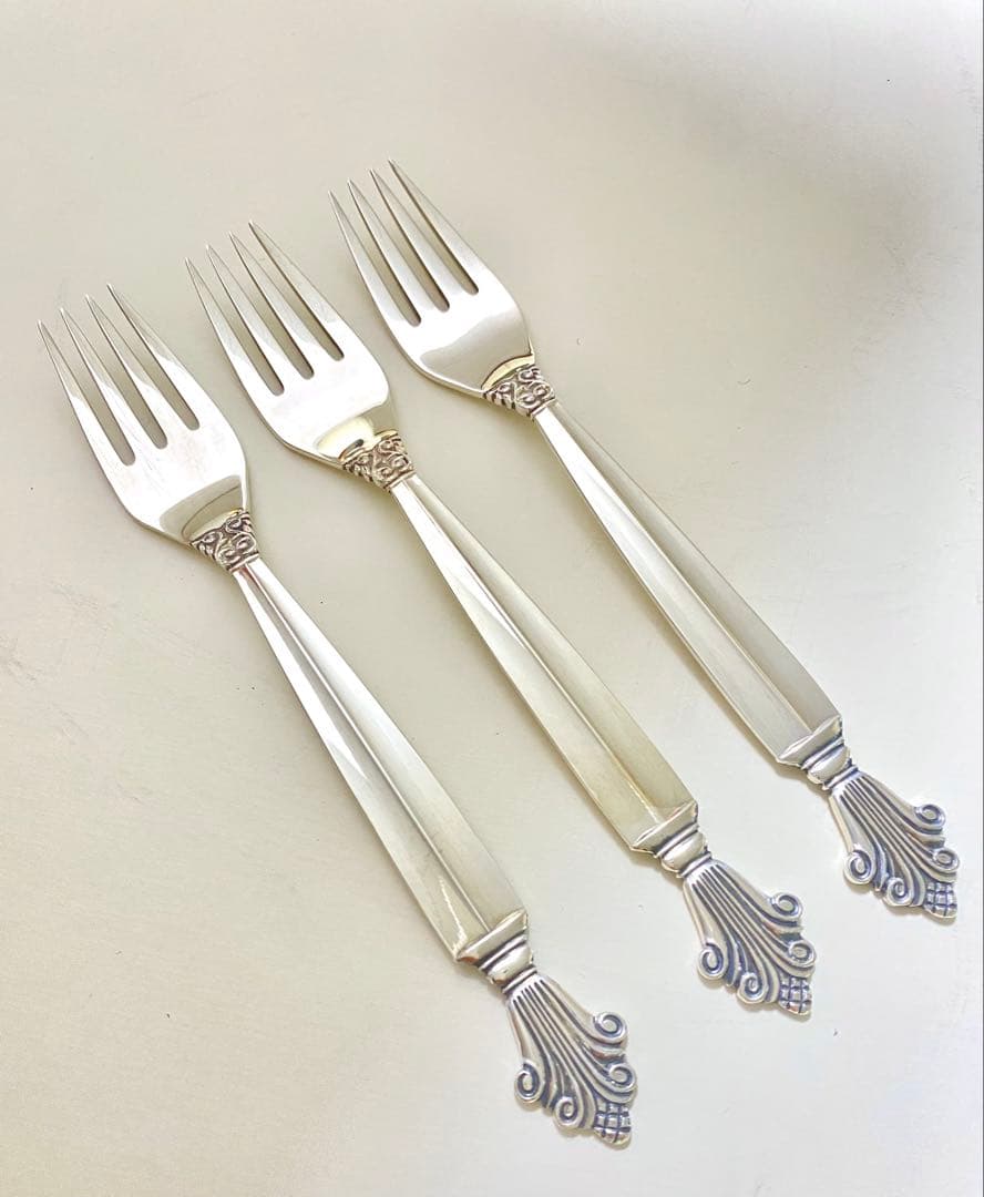 ジョージジェンセン e  純銀フォーク アカンサス 3本