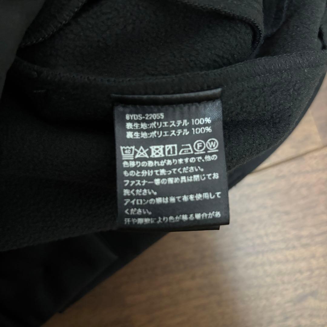 8YARDS裏起毛ストレートパンツ サイドロゴ付きブラック