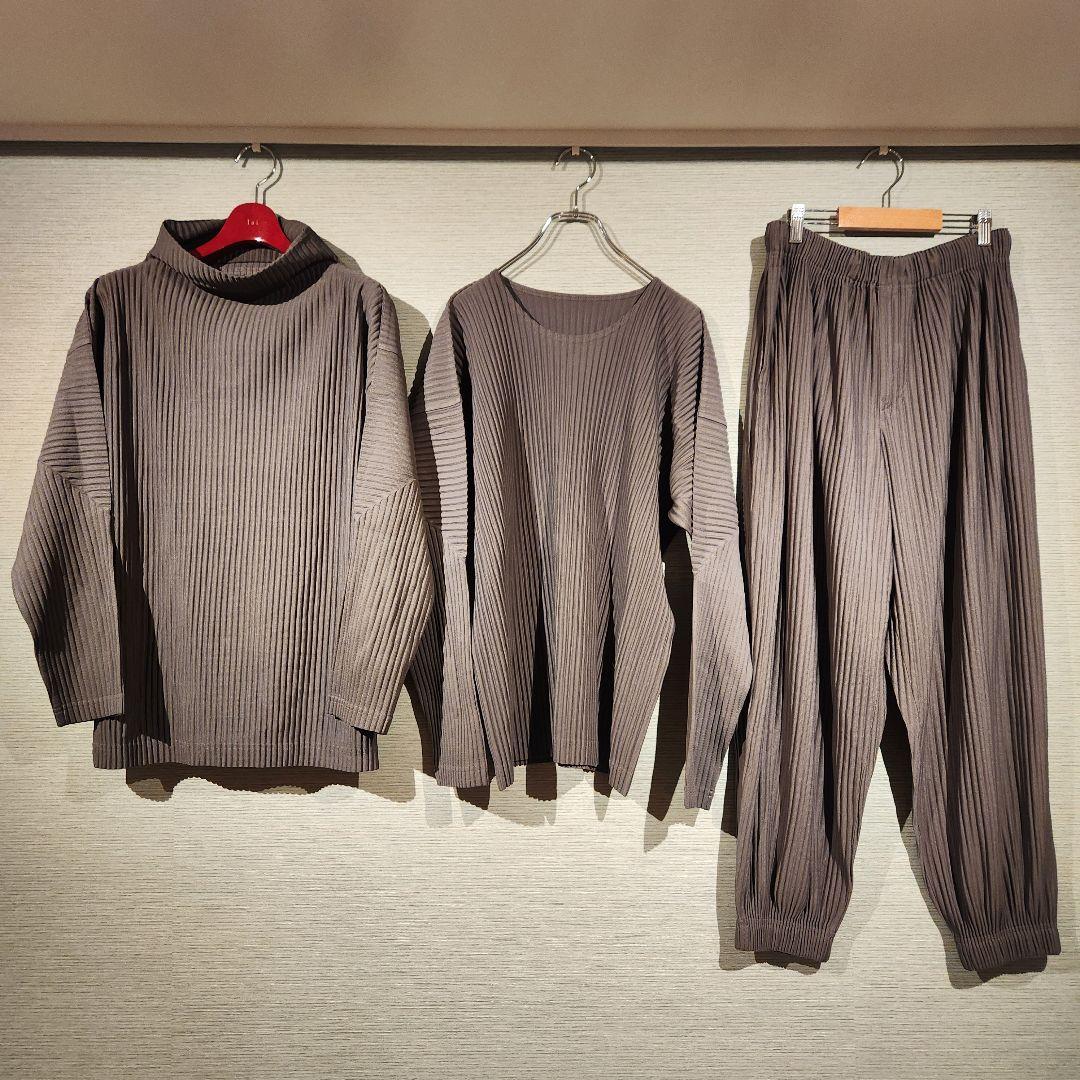 美品 Homme Plisse Issey Miyake グレー3点セット