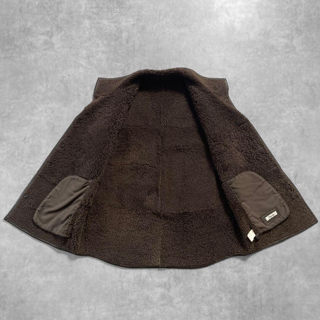 aofu様 ニチロ 毛皮 Sheep House ムートン レザーベスト L 茶