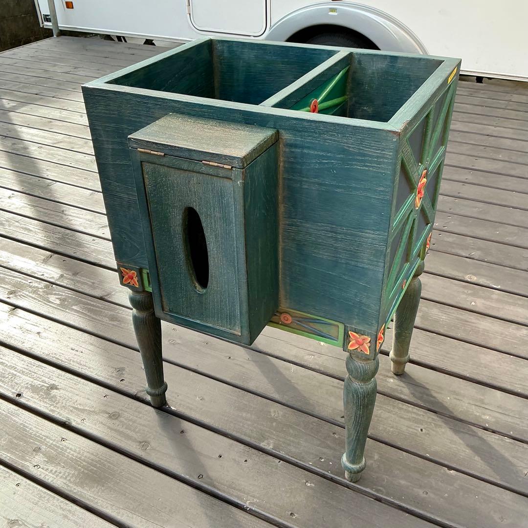 アジアンテイスト　木製収納家具 ソーイングボックス　ティッシュケース