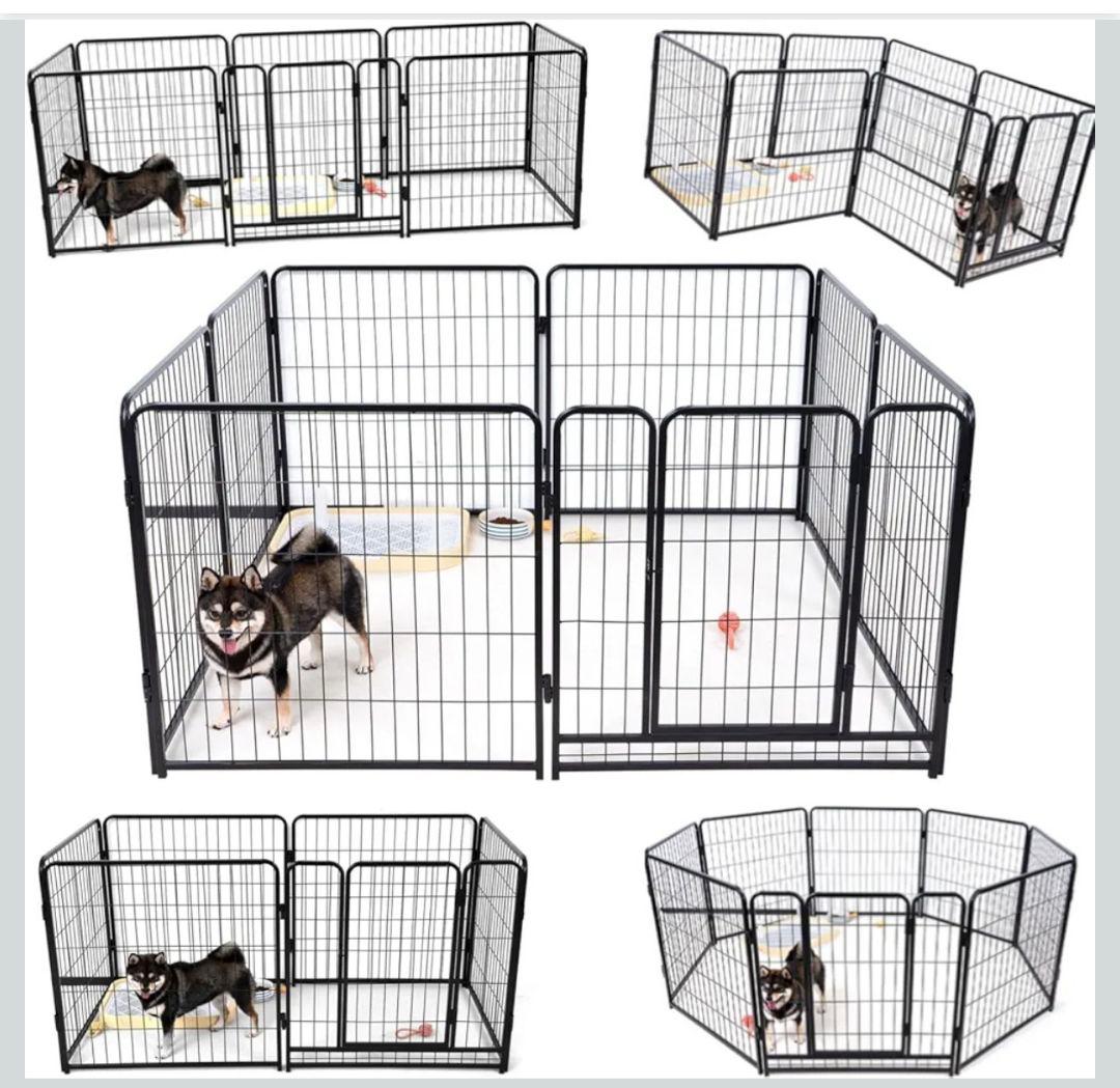 ペットサークル 中大型犬用 スチール製 犬 ケージ 犬用フェンス コンパクト