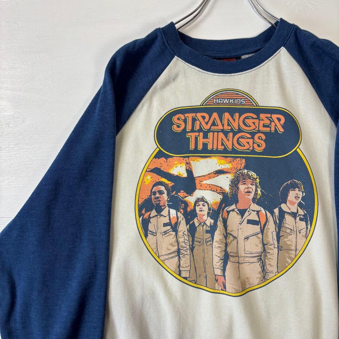 ストレンジャーシングス ラグランスウェット　XLサイズ　ゴーストバスターズ 古着