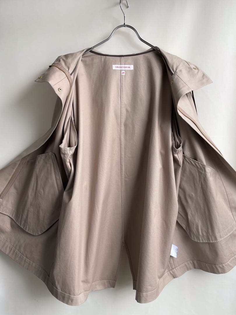 美品✨ドレステリア　23SS 洗える　ショートモッズコート　綿　38 ベージュ