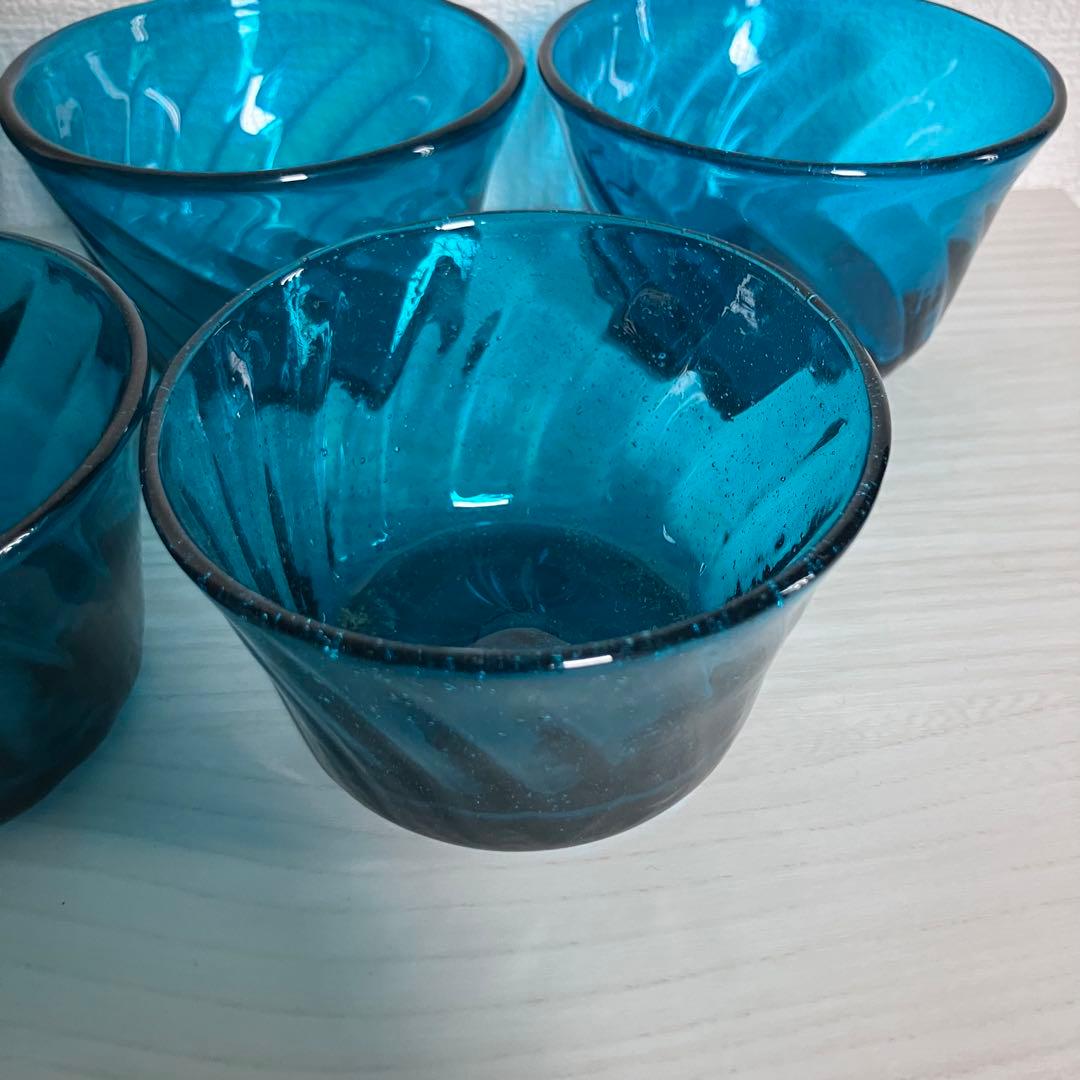 r*P様 38【倉敷ガラス】小谷眞三 翠小鉢6点セット