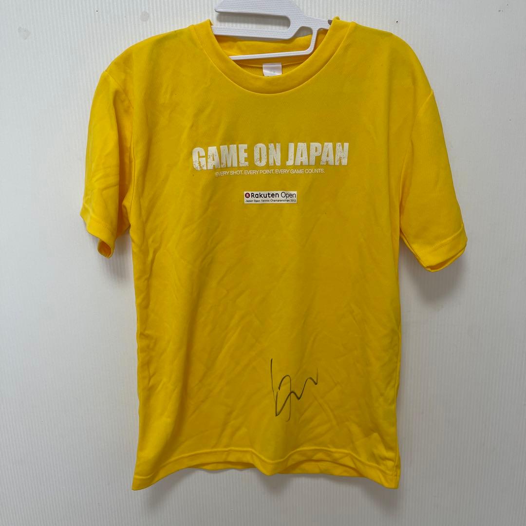 錦織圭　本人着用　直筆サイン入り　楽天オープン Tシャツ