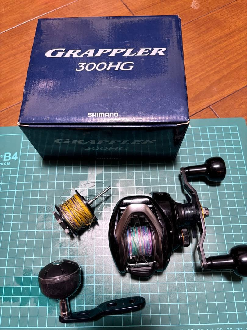 シマノ 17グラップラー300HG 替えスプール＆ゴメクサスハンドル付き