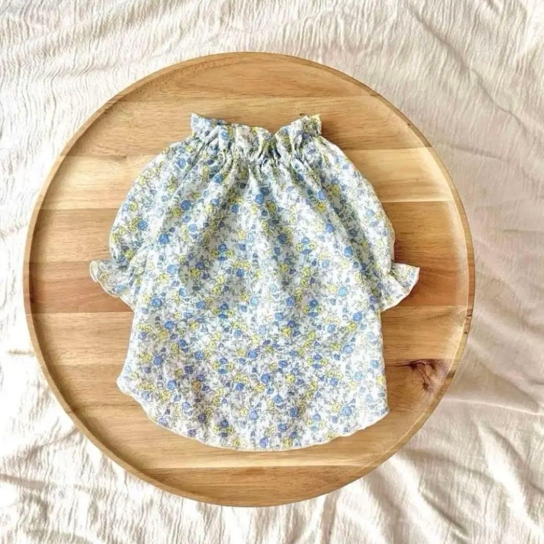 犬服 ドッグウェア ハンドメイド犬服 花柄 チュニック ブラウス