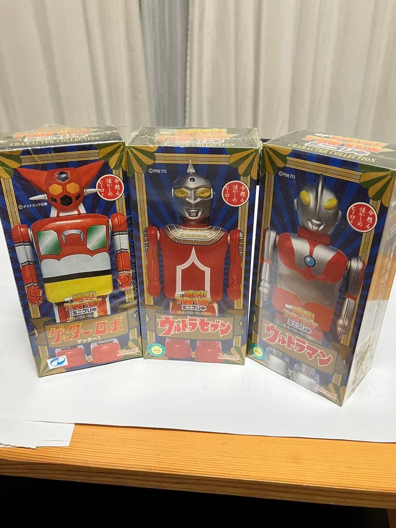 ミニブリキ　ウルトラマン　ウルトラセブン　ゲッターロボ　三体 未開封　珍品レトロ