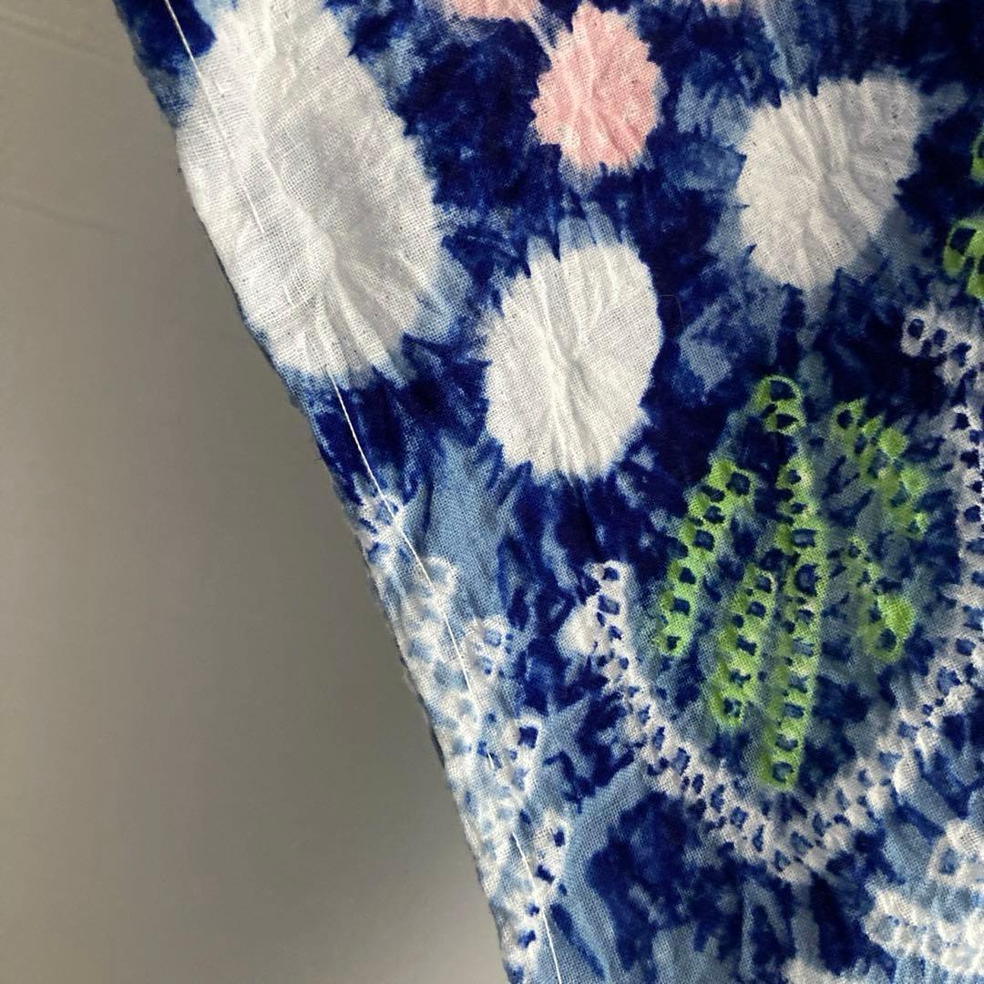 専用みかん24様　有松絞り浴衣・有松鳴海絞り浴衣　花繋ぎ　手縫い　No.7-65