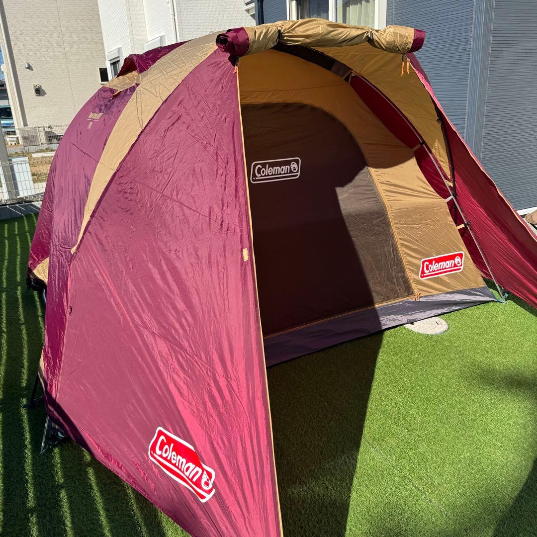美品　コールマン タフドーム3025 バーガンディ テント