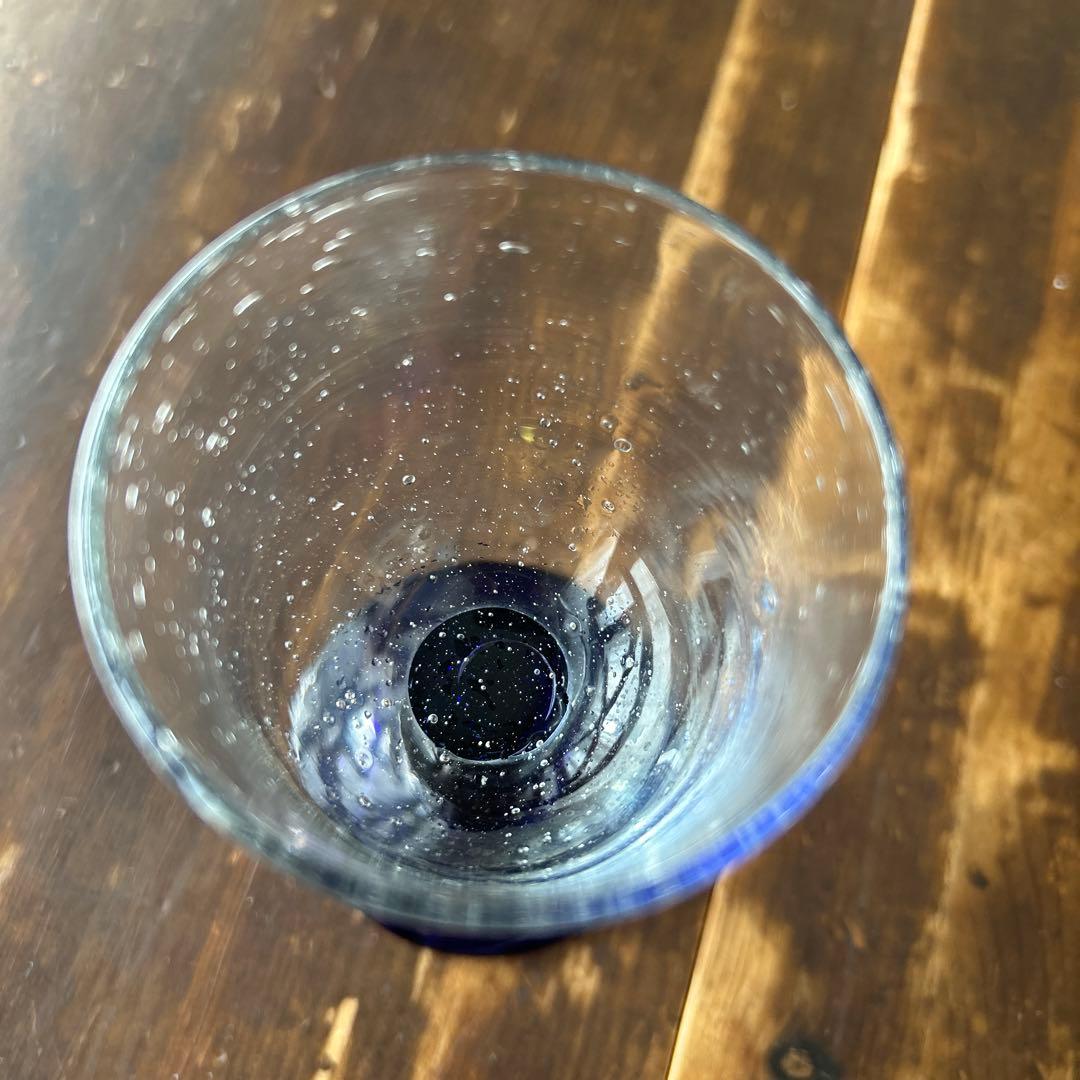 ガラス作家　ミネウチモネ　1点もの　綺麗なイエローグラス　作家物　小さめグラス