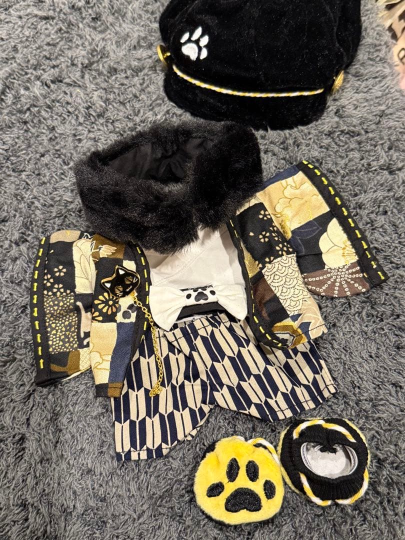 20cm完売レア限定猫探偵和服着せ替えぬいぐるみ服セット♪