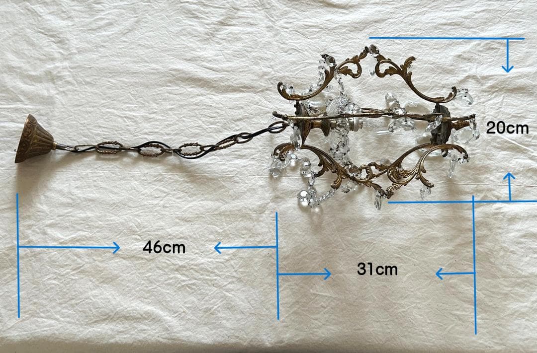フランスアンティーク　シャンデリア　ガラスドロップ　照明　ランプ　PARIS