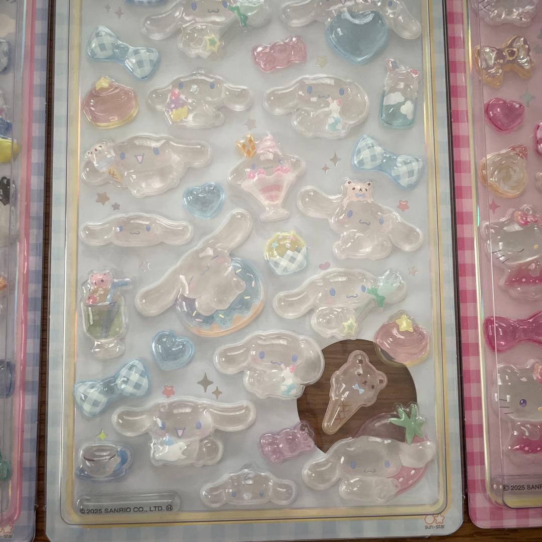 正規品◎ボンボンドロップシール4点セット　キティ赤•ピンク、はぴだん、シナモン