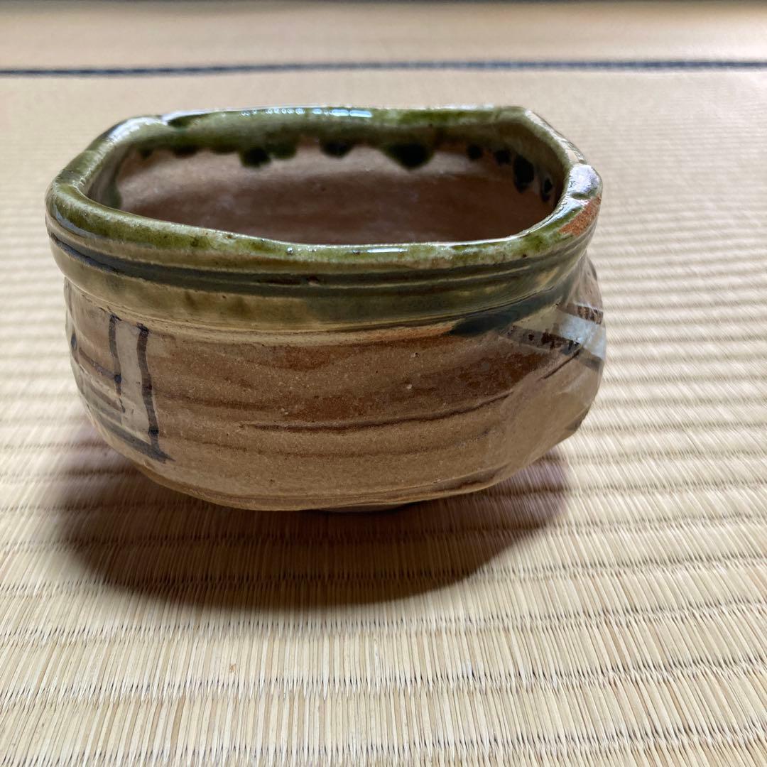 赤織部茶碗　瀧口喜兵衛作