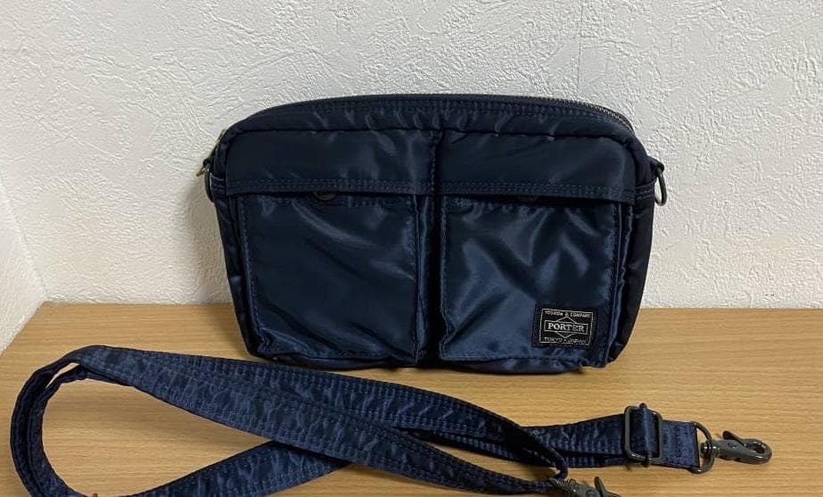 新品同様 PORTER 新タンカー 2way ショルダーバッグS アイアンブルー