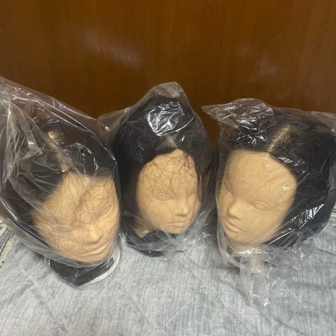 未使用 黒 ストレートウィッグ 3点セット