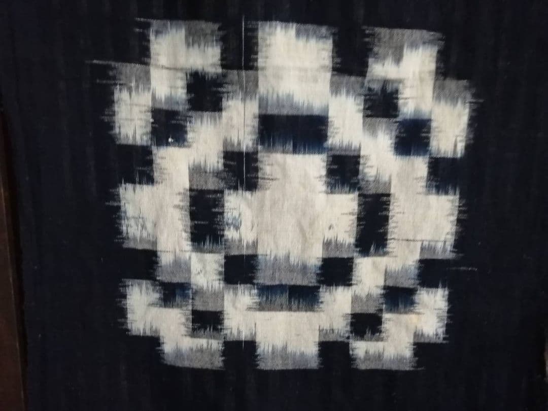 古い絵絣ハギレ　人気の絵柄5種5点