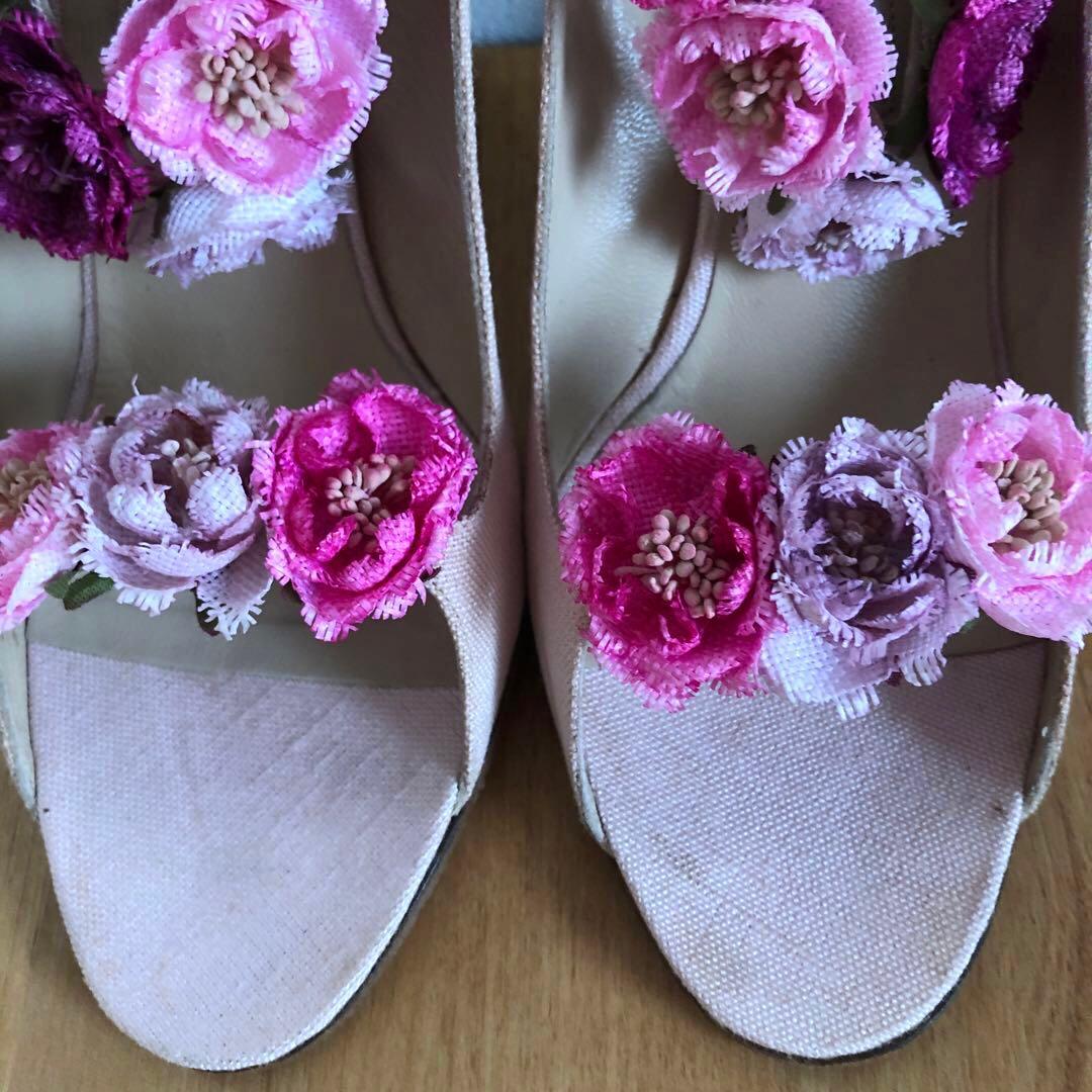 MANOLO BLAHNIK マノロブラニク　ピンク　薔薇　37 ヴィンテージ