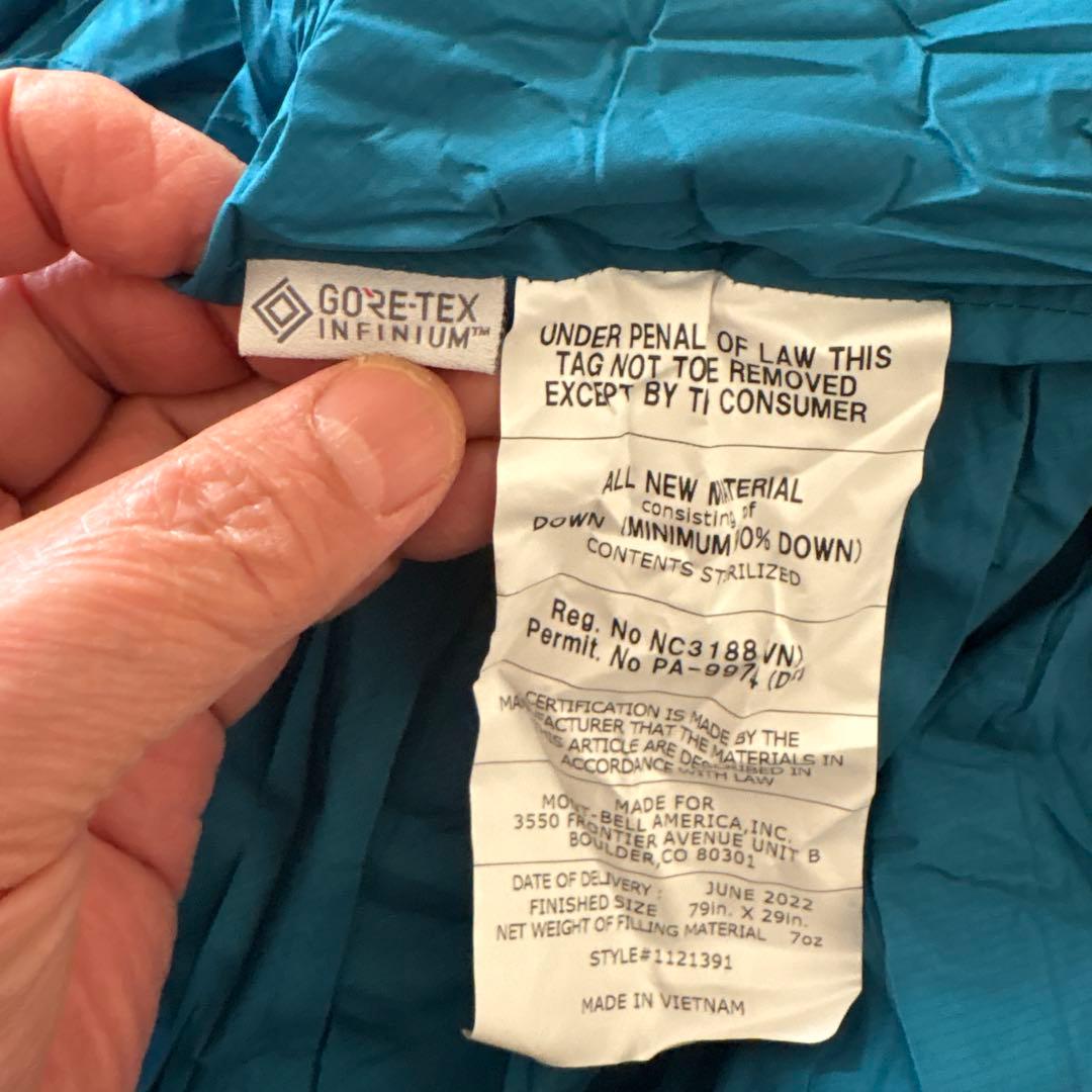 未使用品❗️モンベルドライシームレスダウンハガー900#3ゴアテックス