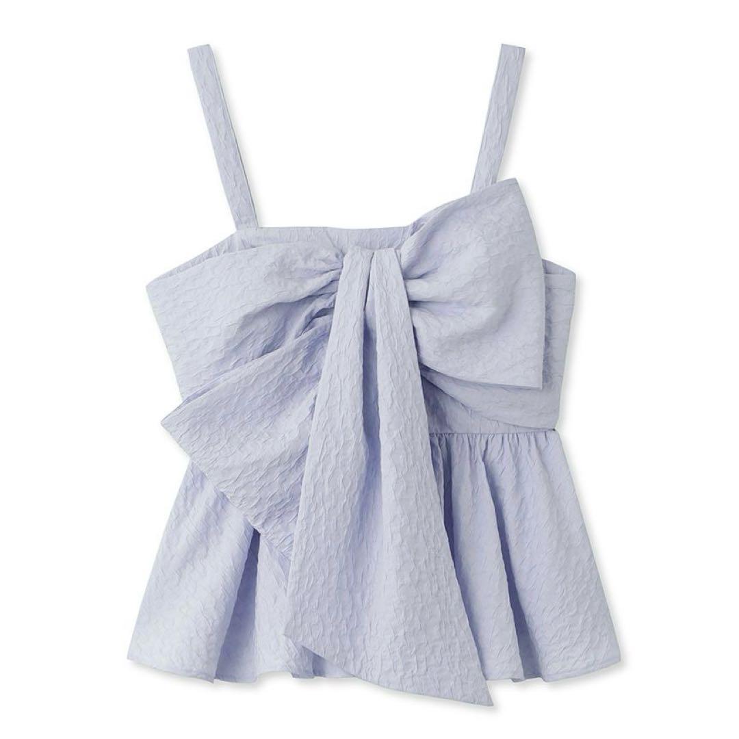 FRAY I.D ペプラムリボントップス ブルー