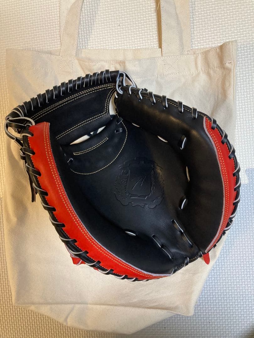 し*ゅ様 Alegria 硬式野球キャッチャーミット 黒/赤