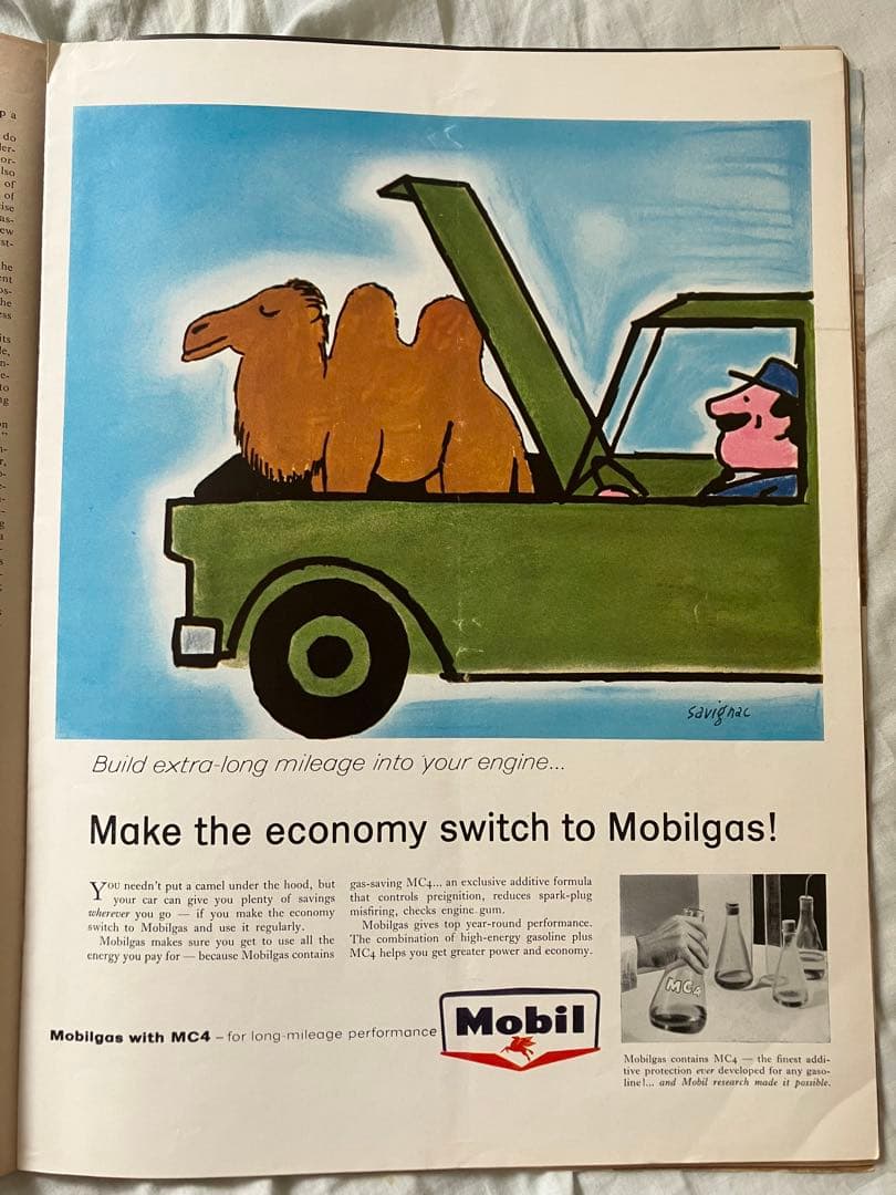 【超希少】サヴィニャック　Mobil ガソリン　オリジナル広告掲載雑誌LIFE